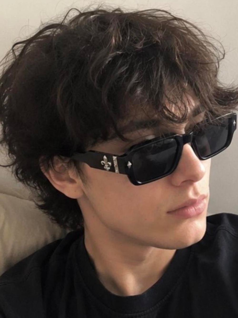 Men’s Black Rectangle Goth Y2K Streetwear Sunglasses